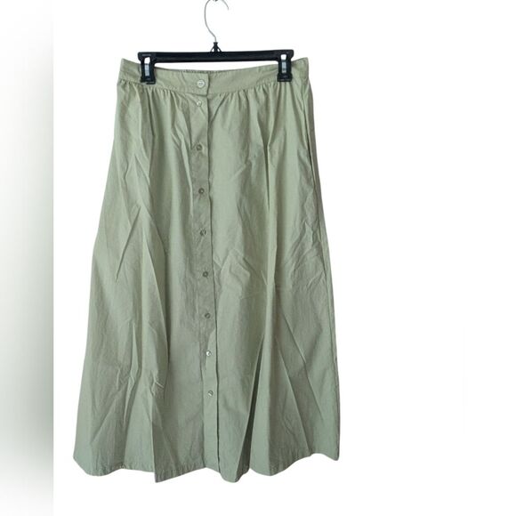 Mango Dresses & Skirts - Mango MNG Light Green Pastel Button Down‎ Midi Skirt Size Large